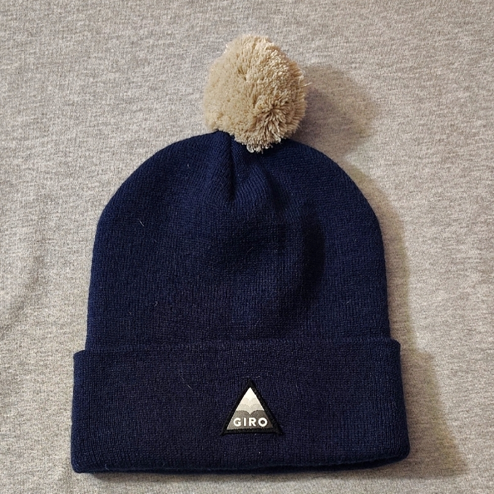 Giro Navy Blue Kids Beanie with Pom Pom